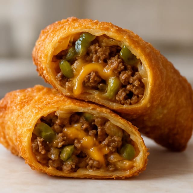 Beef and Cheese Pocket Egg Roll.